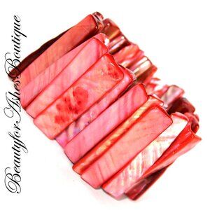 Mother of Pearl MOP Sea Shell Stretch Pacific Sand Ocean Beach Bracelet